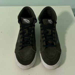 Olive green lace up vans